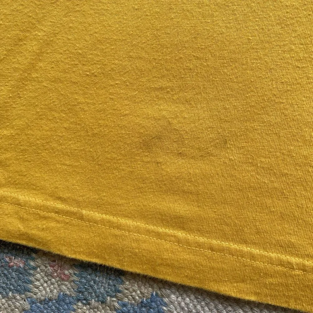 Y2K Nike Yellow Pocket T Shirt Vertical Racing Stripe Vintage XL V Neck